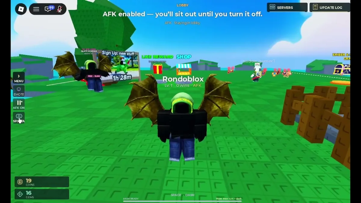 Huss Valley XP walkthrough preview showing Roblox players and a progression board near the field.